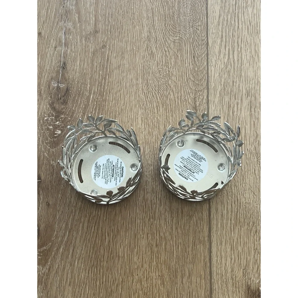 2 New Bath & Body Works Small Vine Leaf Branches Tree Candle Votive Holder